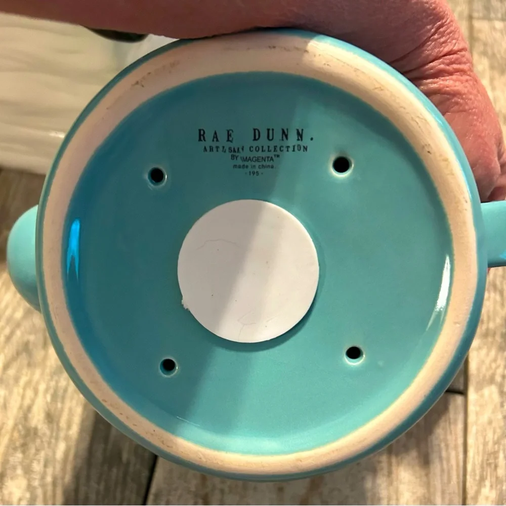 Rae Dunn Teapot/piggy bank - Picture 2 of 2